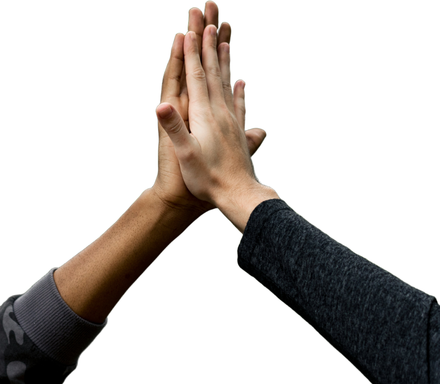 Two people high-fiving to celebrate progress during a music program.